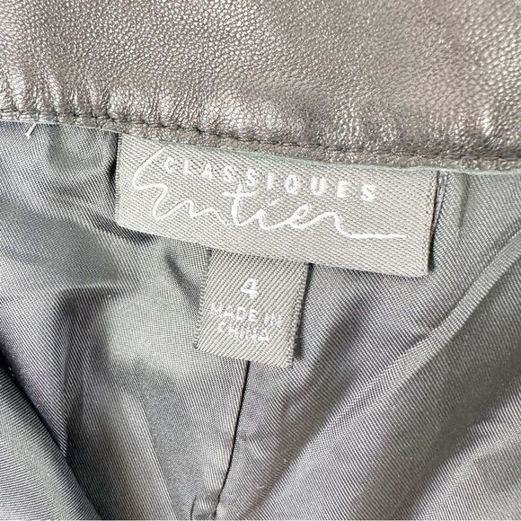 Vintage Classiques Entier Black Leather High Waisted Pants Sz 4 - Picture 7 of 13